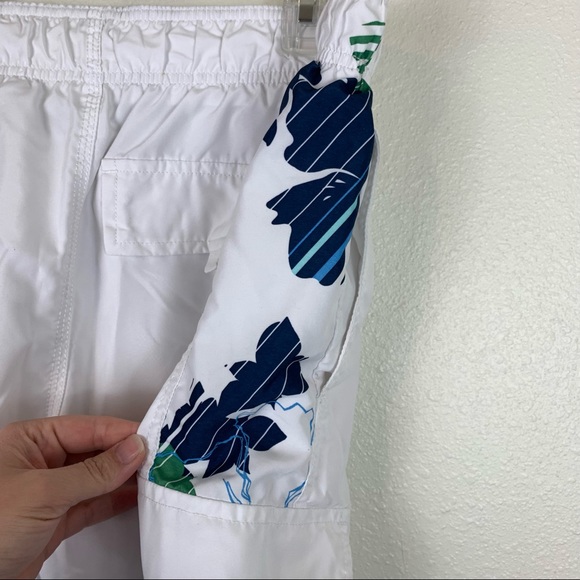 Hang Ten Medium White Board Swim Shorts Trunks Hawaiian Mesh Lined Draw String - Picture 5 of 9